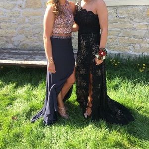 Black lace formal dress